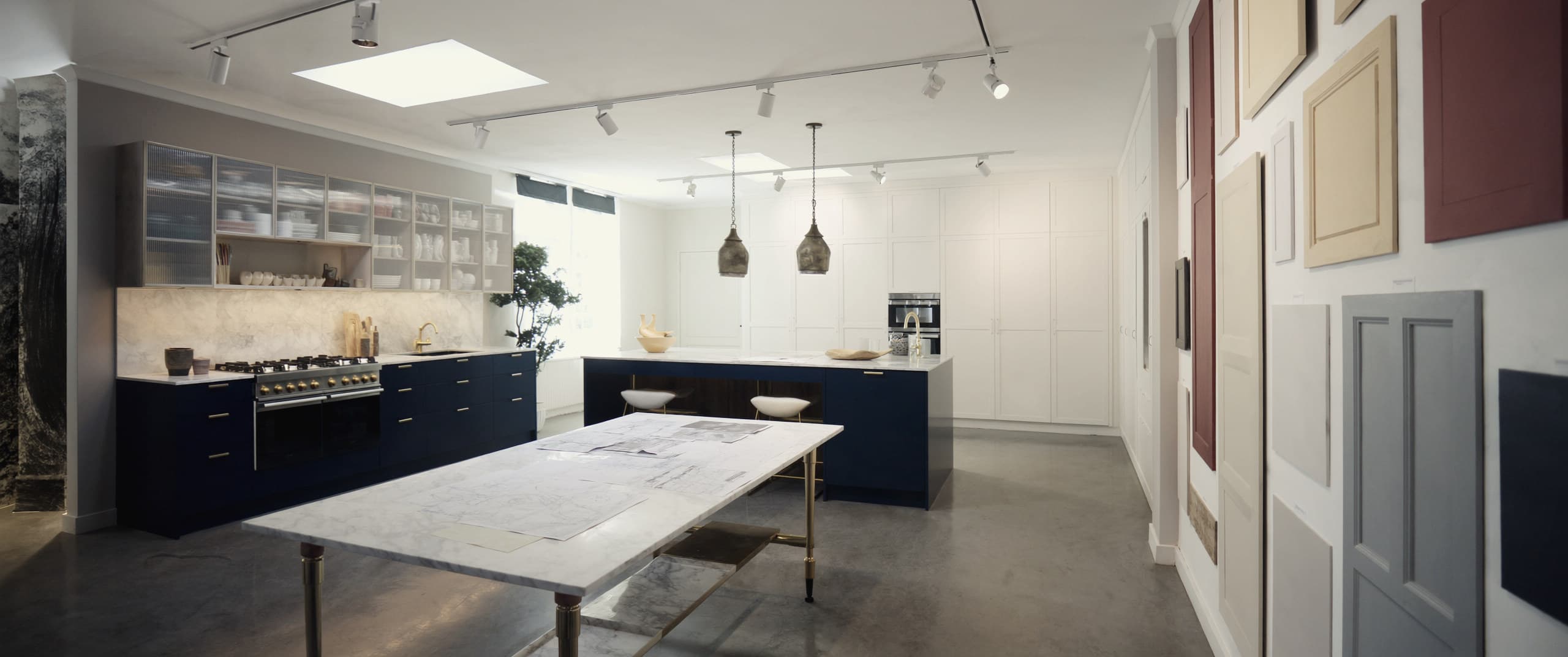 The Fabio Di Marco showroom in Hinckley, with display kitchens and sample doors