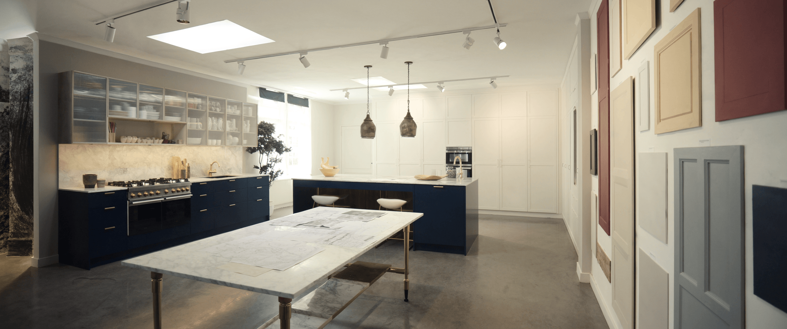 The Fabio Di Marco showroom in Hinckley with display kitchens and sample doors